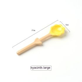 Girl Heart Ceramic High Leg Fruit And Dessert Bowl Spoon (Option: Yellow Spoon)
