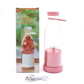 Electric USB Wine Bottle Juicer Cup 6-leaf Cutter Head Household (Option: B Pattern Pink)
