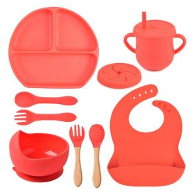 Silicone Solid Color Babies' Tableware Set (Option: Y6-A)