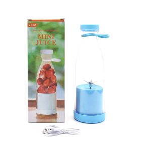 Electric USB Wine Bottle Juicer Cup 6-leaf Cutter Head Household (Option: B Type Blue)