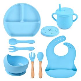 Silicone Solid Color Babies' Tableware Set (Option: Y9-A)