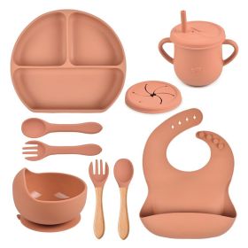 Silicone Solid Color Babies' Tableware Set (Option: Y27-A)