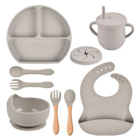 Silicone Solid Color Babies' Tableware Set (Option: Y20-A)