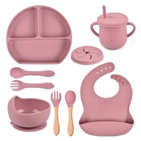 Silicone Solid Color Babies' Tableware Set (Option: Y19-A)