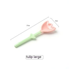 Girl Heart Ceramic High Leg Fruit And Dessert Bowl Spoon (Option: Pink Spoon)