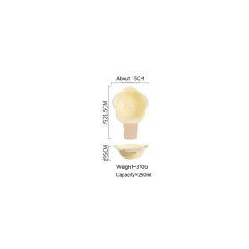 Girl Heart Ceramic High Leg Fruit And Dessert Bowl Spoon (Option: Yellow Ice Cream Bowl)