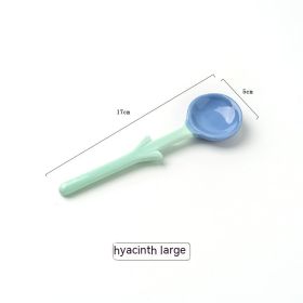 Girl Heart Ceramic High Leg Fruit And Dessert Bowl Spoon (Option: Purple Blue Spoon)