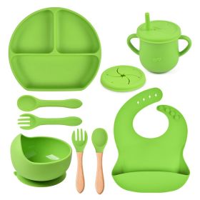 Silicone Solid Color Babies' Tableware Set (Option: Y7-A)