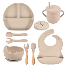 Silicone Solid Color Babies' Tableware Set (Option: Y24-B)