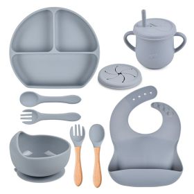 Silicone Solid Color Babies' Tableware Set (Option: Y18-B)