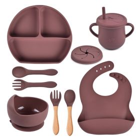 Silicone Solid Color Babies' Tableware Set (Option: Y16-B)